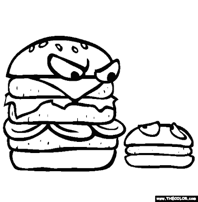Coloring Pages for Kids: Burger Coloring Pages