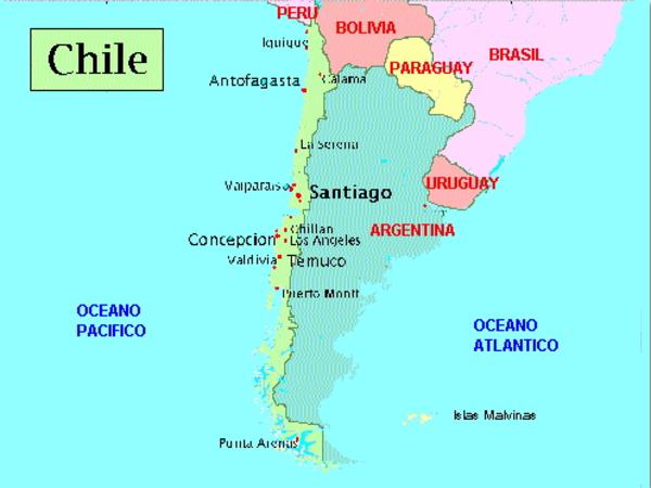 Patria y Unidad: Un poco de geografía. Mapa de Chile