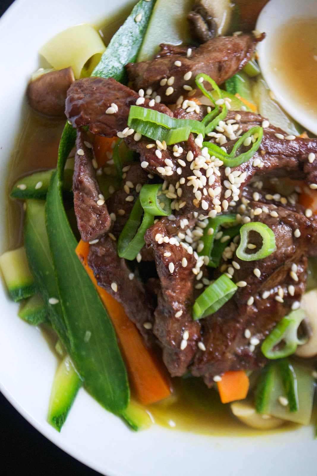 COMFORT BITES BLOG Paleo HoneyGlazed Beef and Zoodle Soup, ChineseStyle