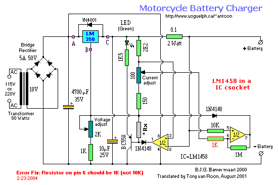 electronics ckt: Motorcycle Battery Charger