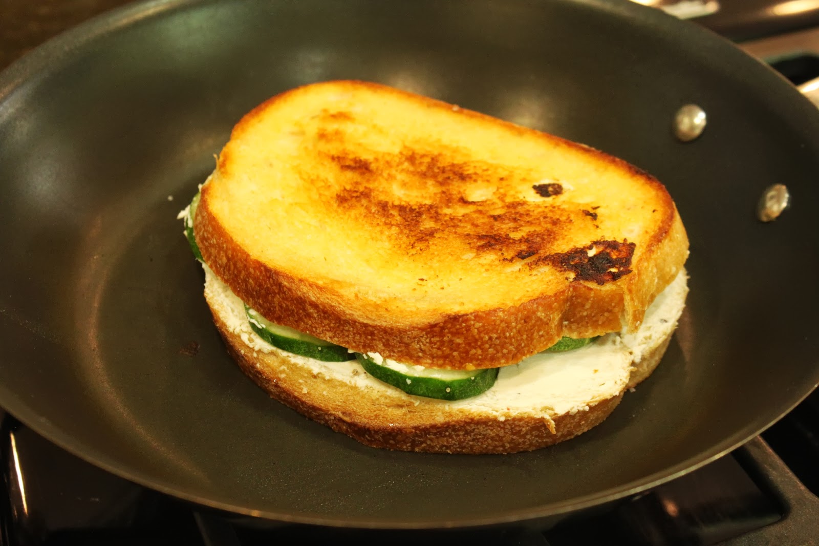 Keeping up with the Kiddos Grilled Goat Cheese & Cucumber Sandwich