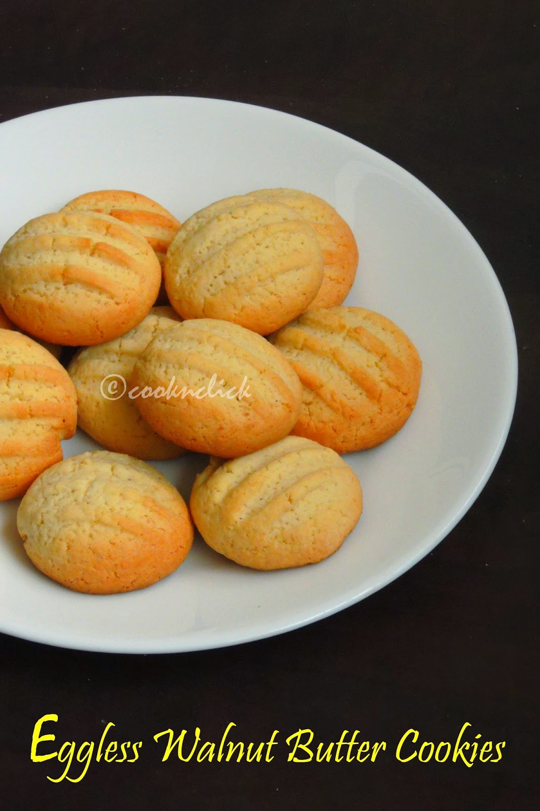 Eggless Walnut Butter Cookies Cook N Click