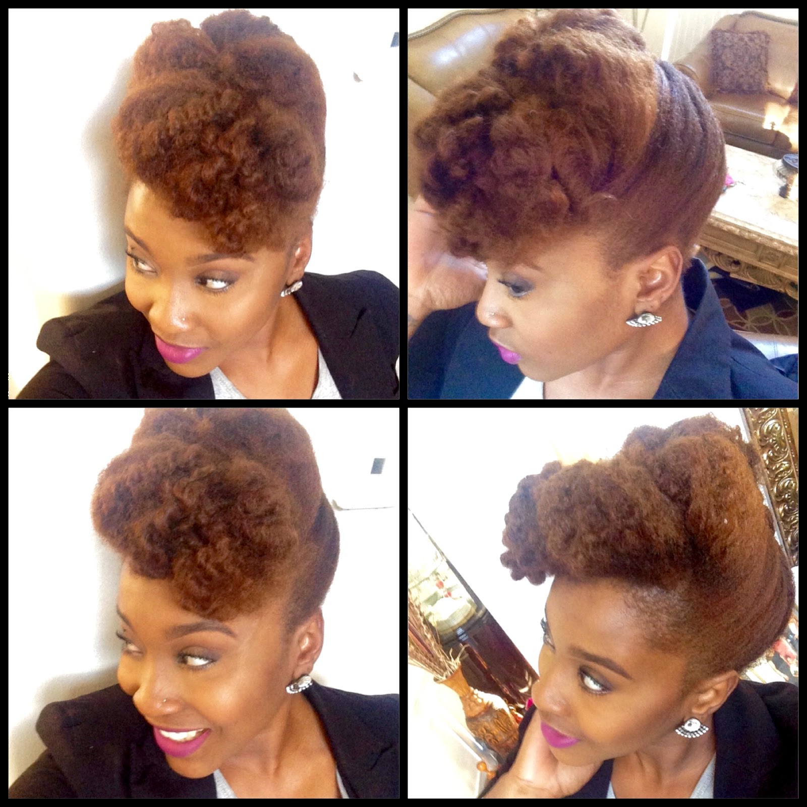 Textured Pompadour Tutorial Natural Hair Updo Curlynikki