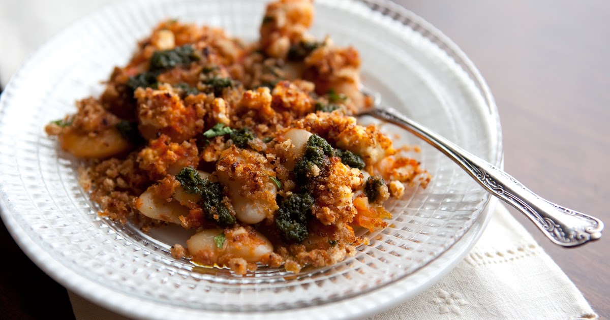 The Flour Sack Giant Lima Beans with Stewed Tomatoes & Oregano Pesto