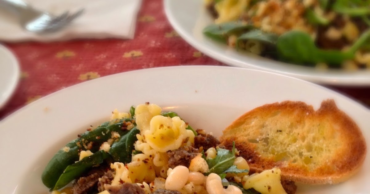 The Baked Alaska Project Italian Moose Sausage with Pasta, Beans & Arugula