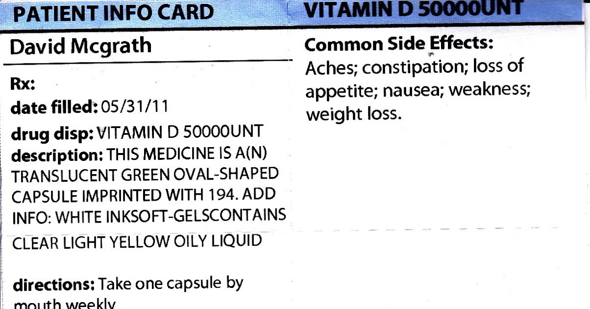 My Life Scanned Vitamin D and Entocort Info Cards