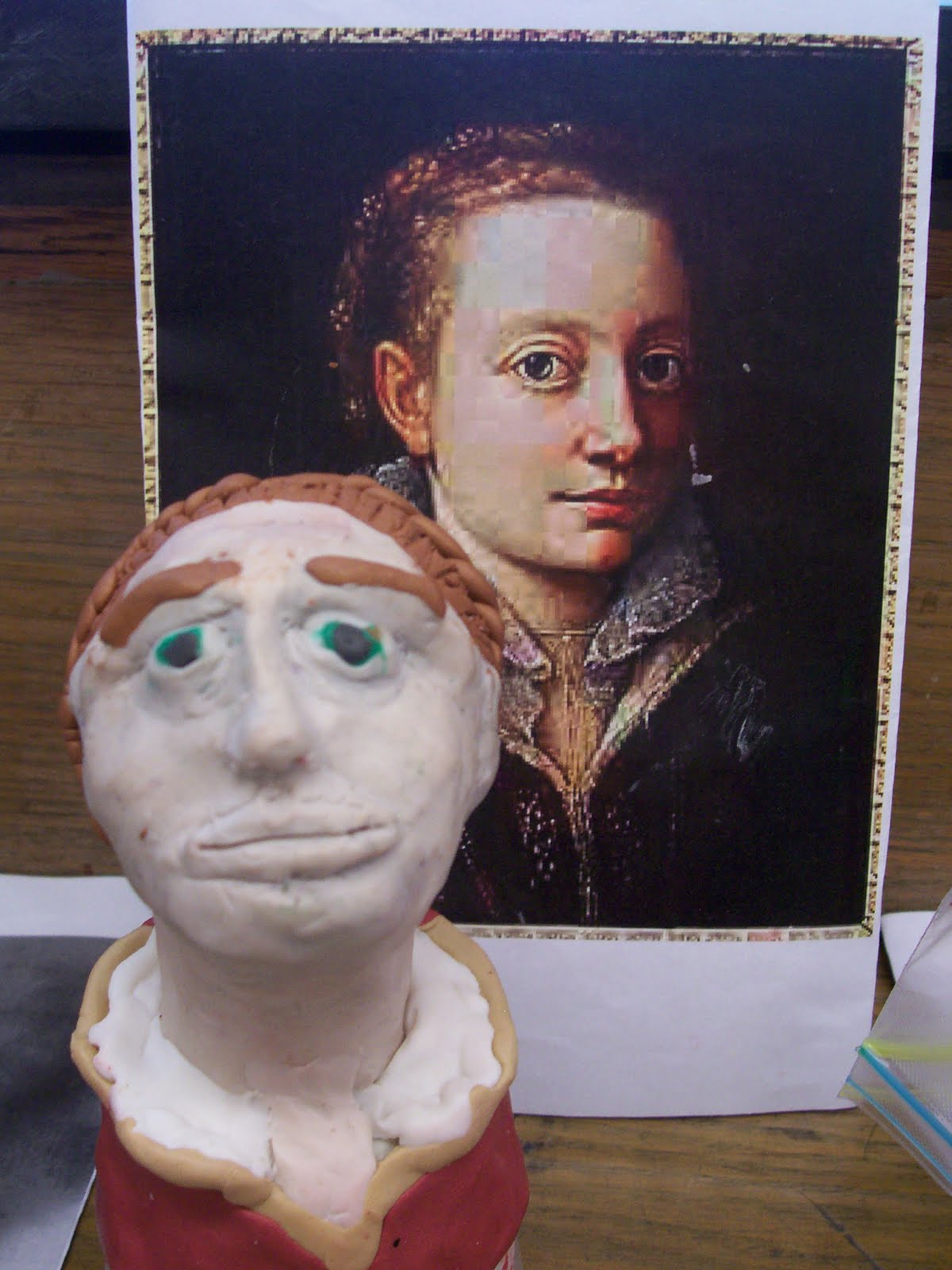 Irvington Community Middle School Art Famous Artist Busts in Sculpey A 7th grade L.A./Art