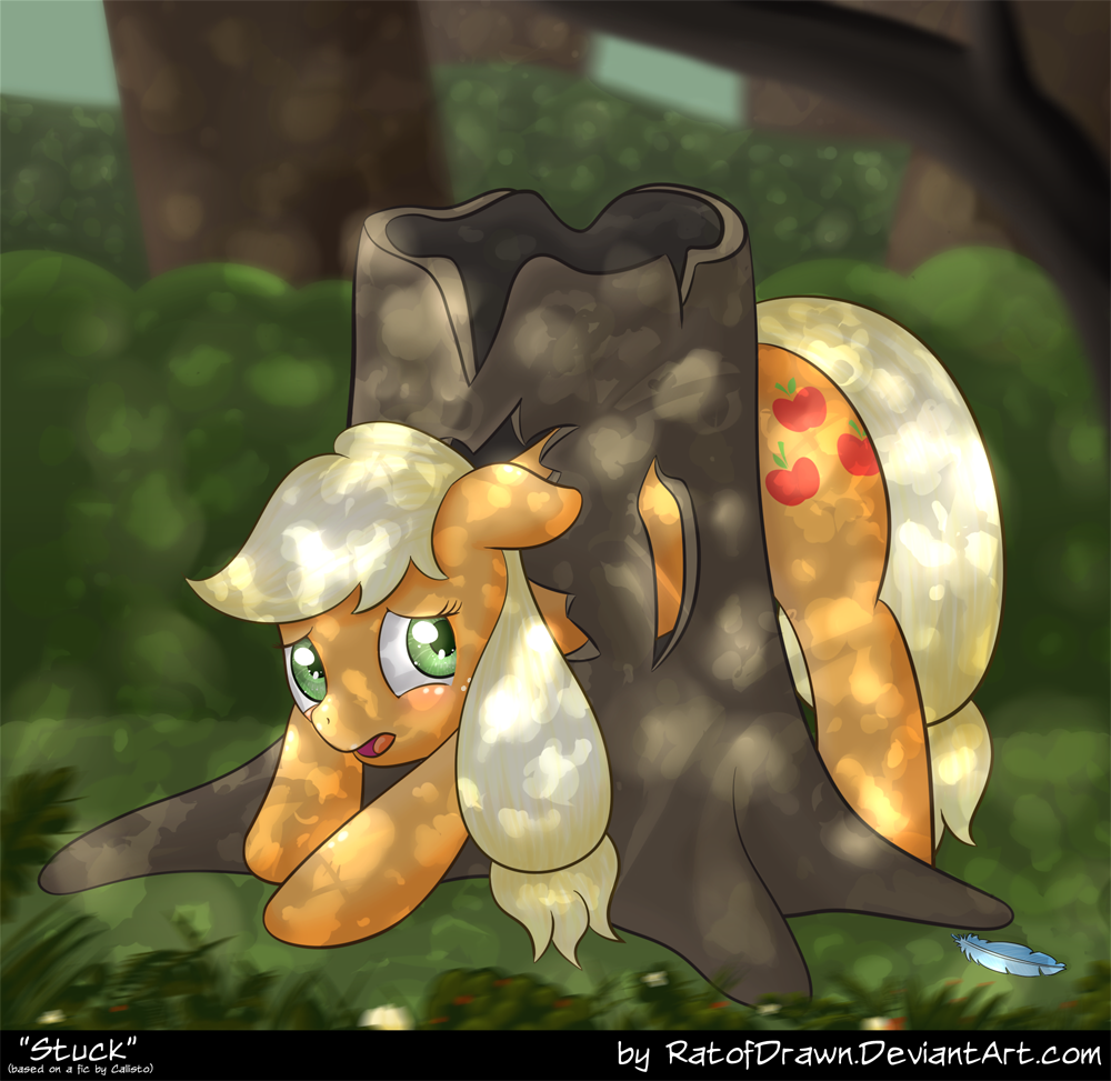 Funny pictures, videos and other media thread! - Page 12 155729+-+applejack+artist+RatofDrawn+stuck+stump