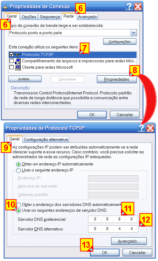 Configurar Conexão dns no windows xp, seven e vista como comfigurar Conexão dns no windows xp seven e vista