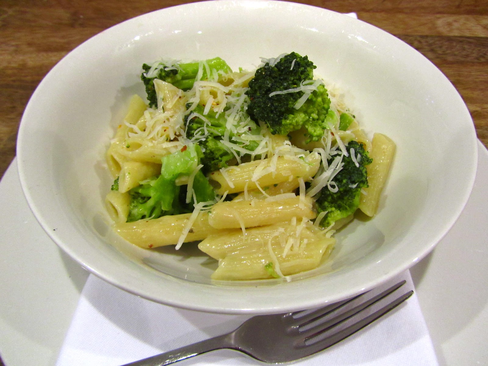 Pasta with broccoli, anchovy, parmesan and creme fraiche
