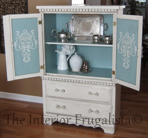 Small Armoire Makeover from bedroom to dining room
