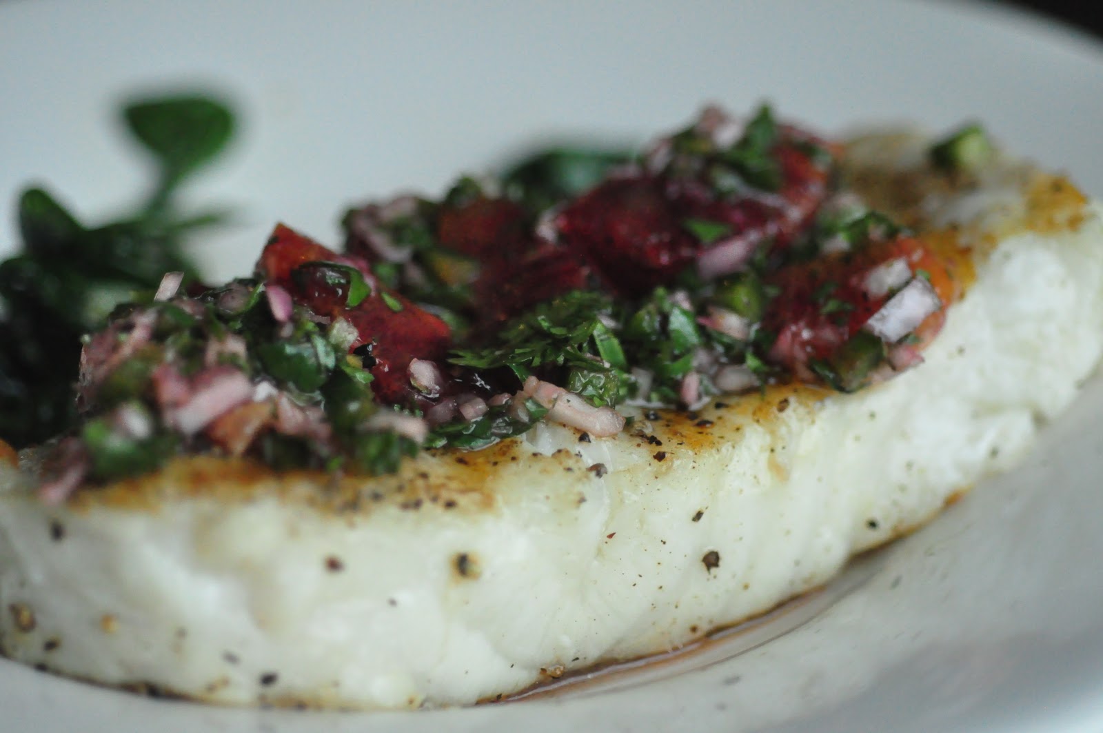 Bite Me Grilled Sea Bass with Blood Orange Salsa