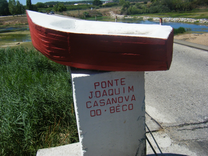 Ponte Joaquim Casanova do Bêco - placa direita