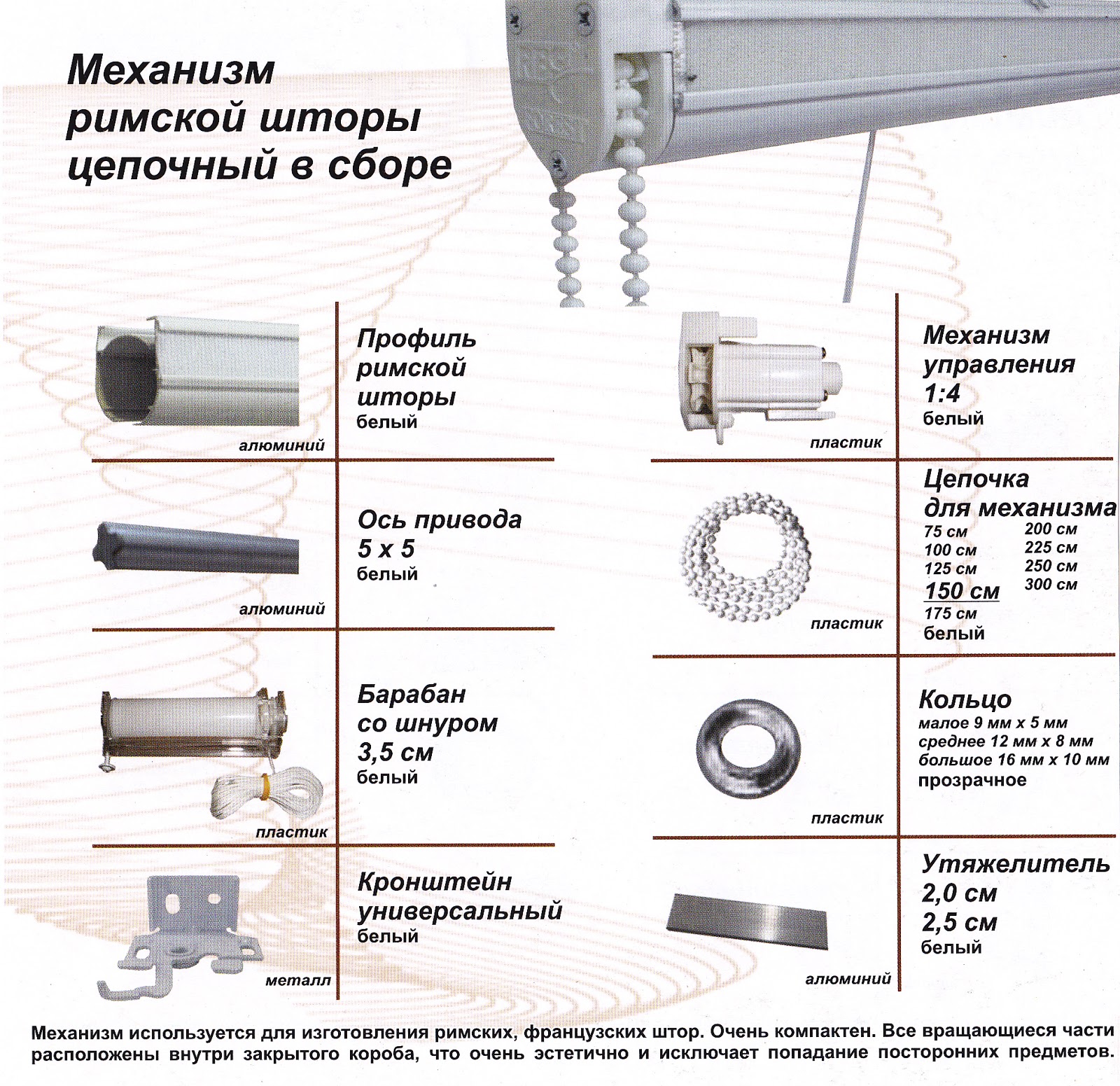 Фурнитура Для Римских Штор