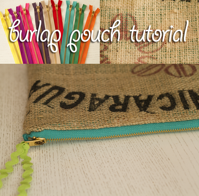 Black and White and Loved All Over Stuff I Made Burlap Pouch Tutorial