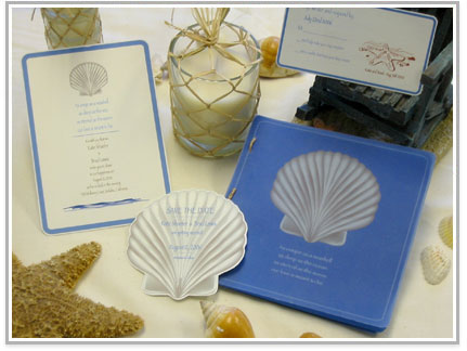 Beach themed wedding it is idea for using blue starfish or shells 