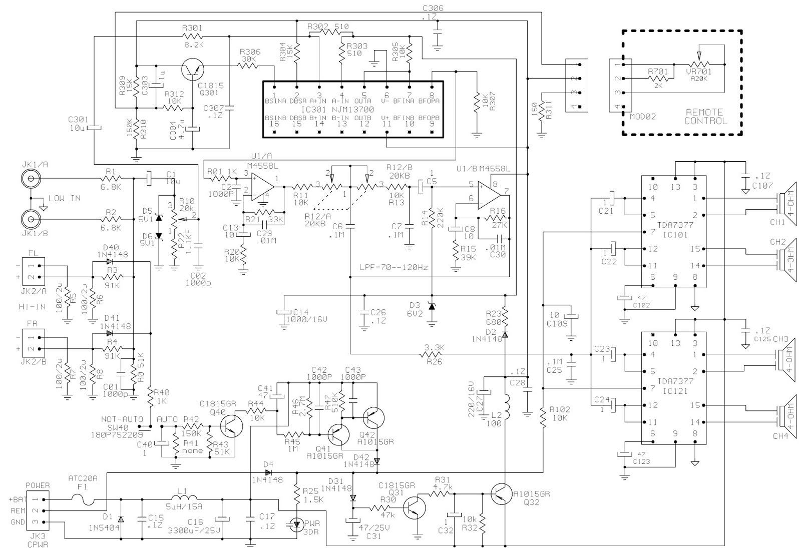 JBL BASSPRO SUBWOOFER SPECIFICATIONS SCHEMATIC PRINTED CIRCUIT