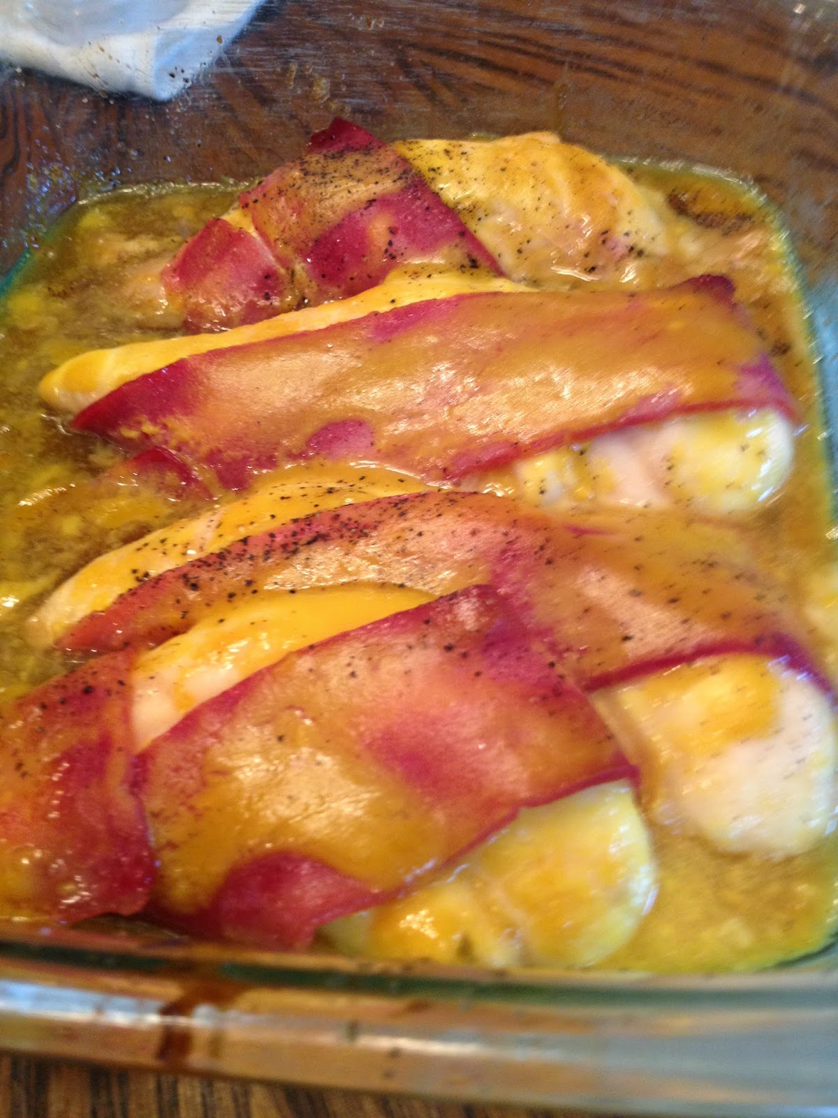 Baking con Brio Honey Mustard, Brown Sugar, and {Turkey} BaconWrapped