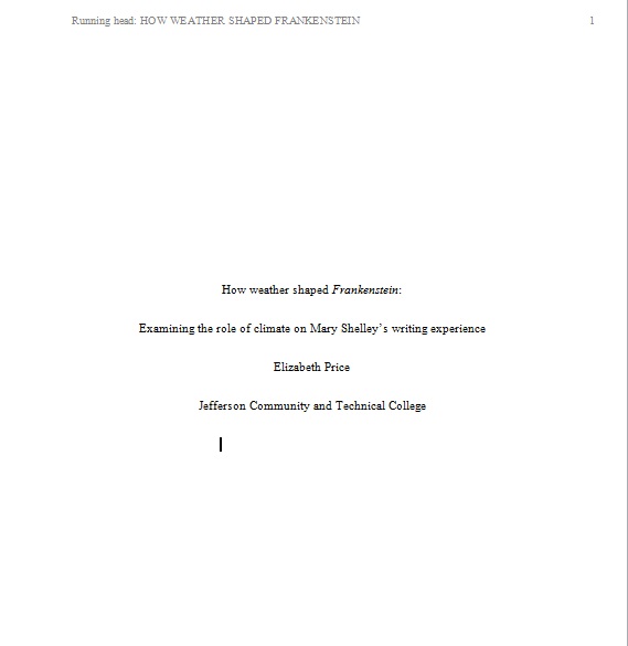apa style cover page format