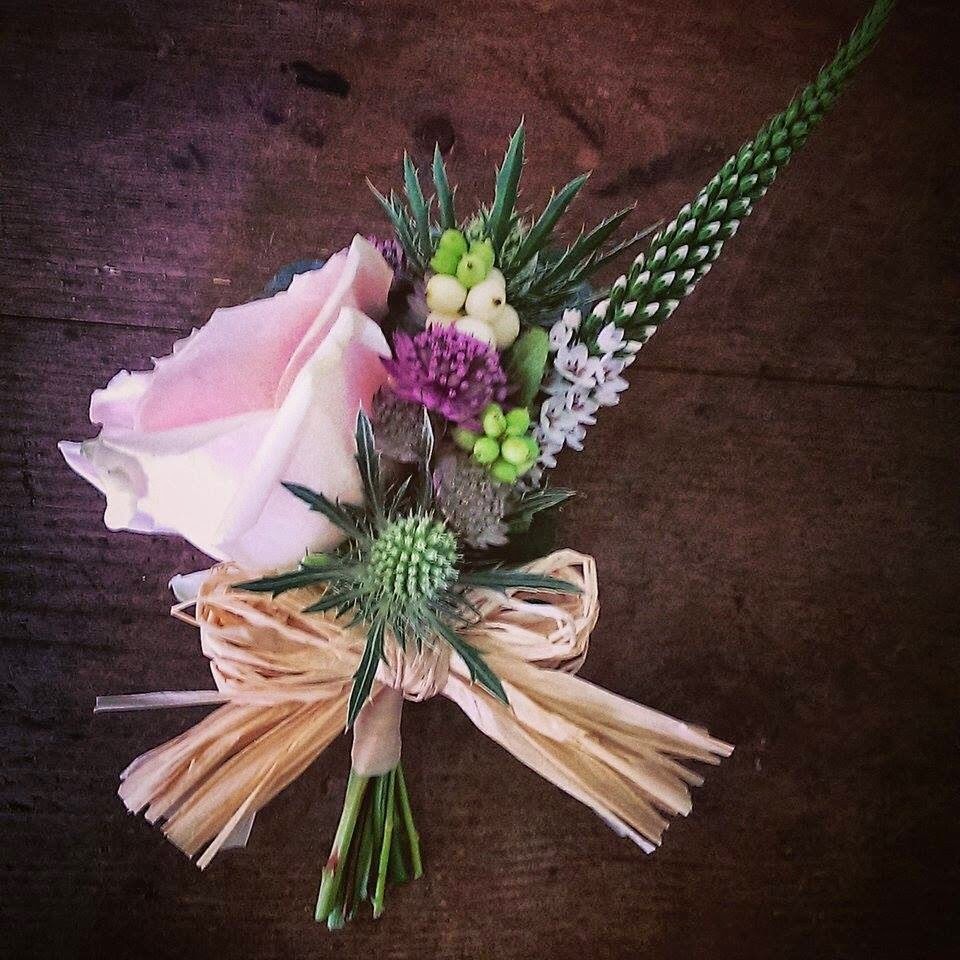 Homemade Buttonhole or Corsage Brick Dust & Glitter