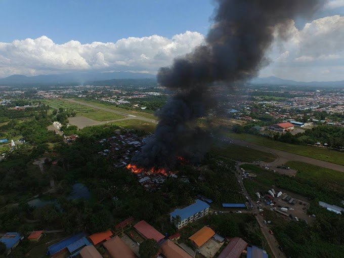 500 rumah papan di Kampung Airport Lama Tawau musnah dalam kebakaran