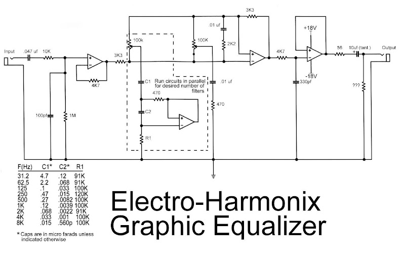 latest Electro Harmonix Graphic Equalizer circuit schematic with