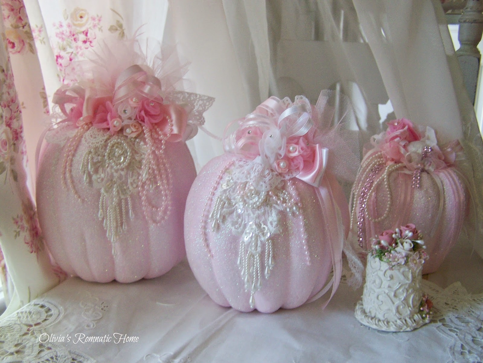Olivia's Romantic Home Pink Glam Pumpkins
