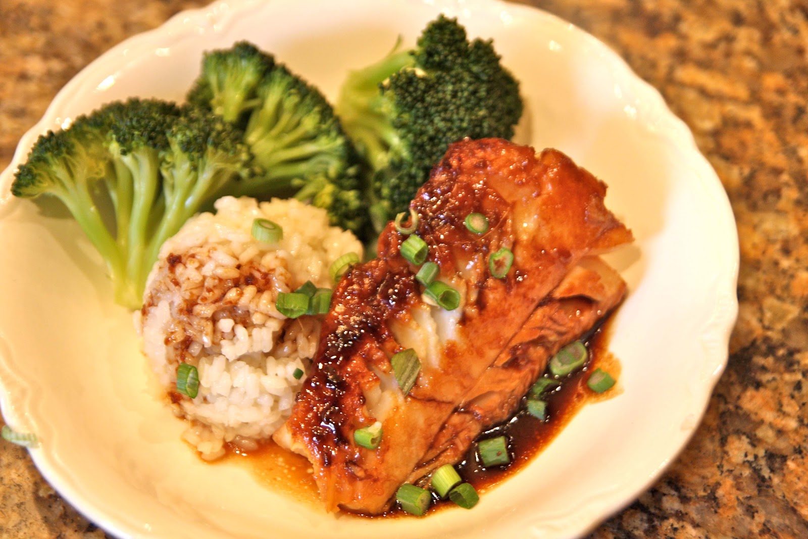 Asian Cod with Stcky Rice and Broccoli
