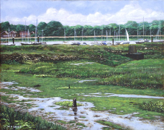 oil painting southampton river hamble