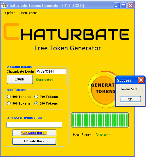 free chaturbate tokens