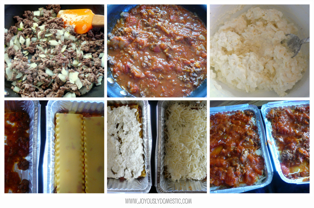 Joyously Domestic Slow Cooker Lasagna In Layered Disposable Pans