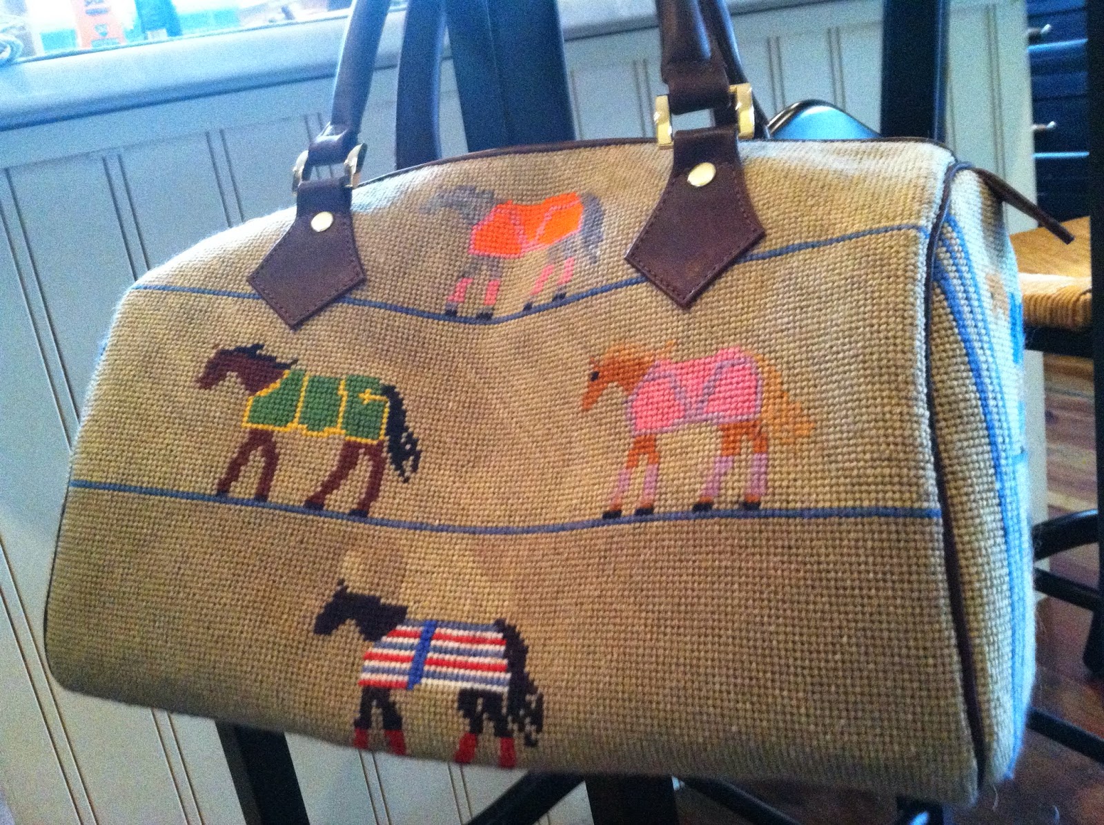 Horse Country Chic The Needlepoint Bag