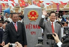 Faked Vietnamese's border markers inside Cambodia.
