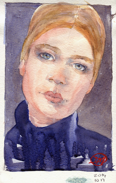 Watercolour portrait by David Meldrum