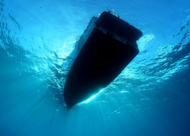 Boat from under water