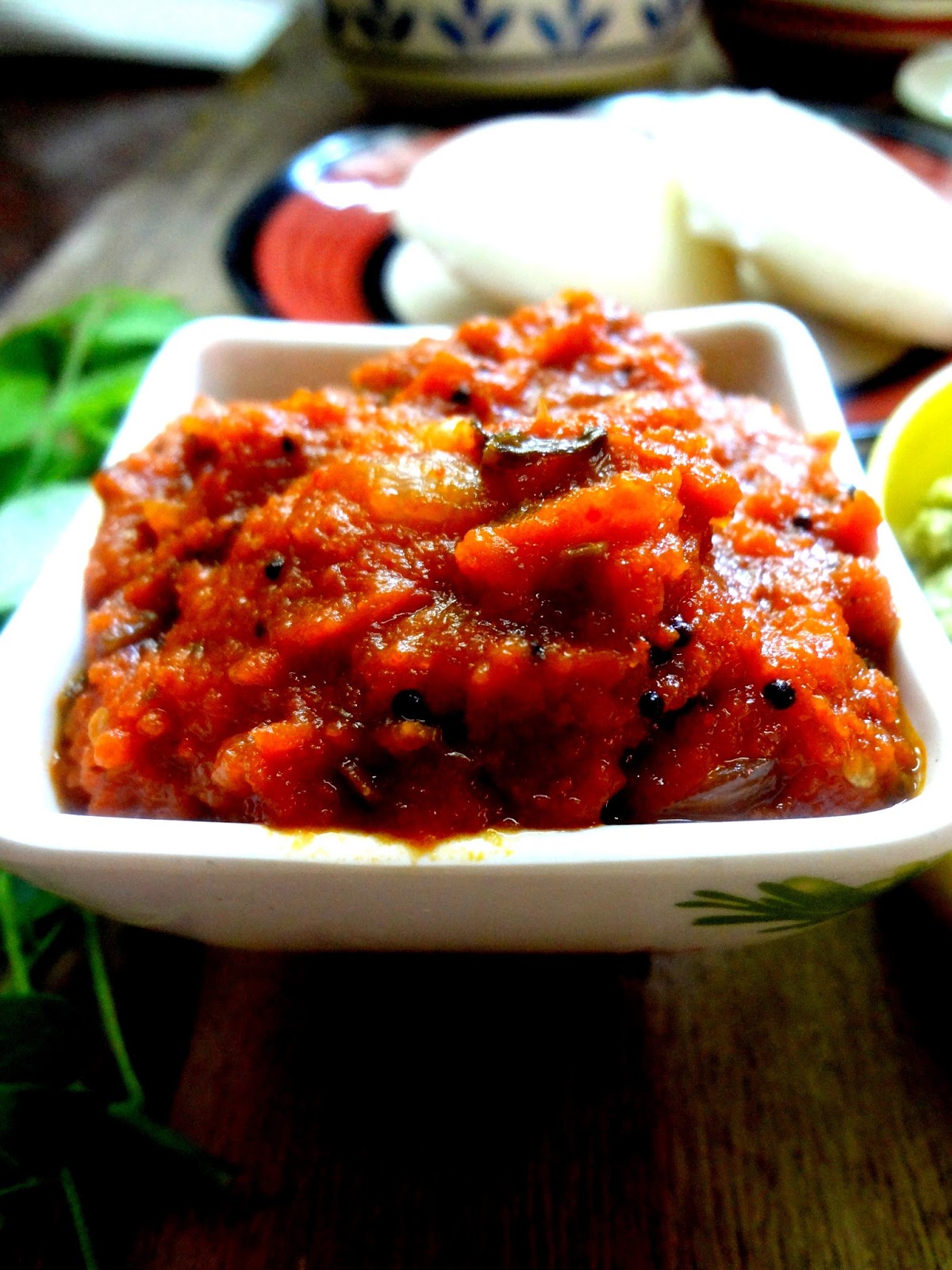 Onion , Tomato chutney for Idlis and dosa