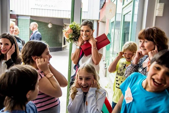 Crown Princess Victoria of Sweden attended opening of the writing workshop at the Hagsätra
