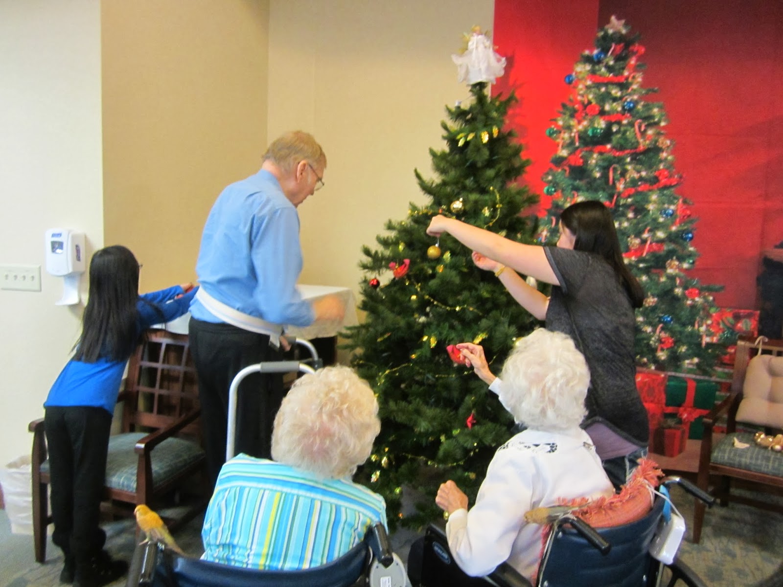 Harvest Moon by Hand Decorating a Nursing Home for Christmas