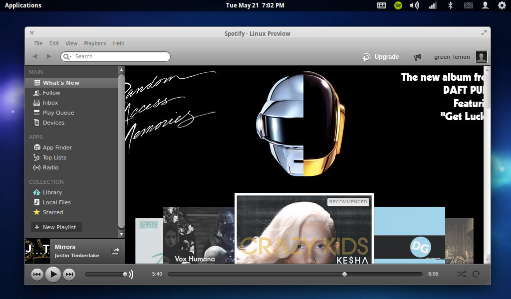 Spotify for Linux Preview - elementary OS