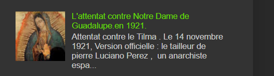 L'attentat contre Notre Dame de Guadalupe.en 1921.