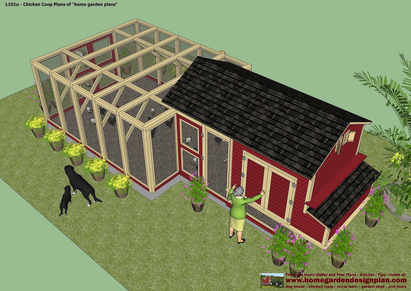 home garden plans L101 Chicken Coop Plans Construction Chicken