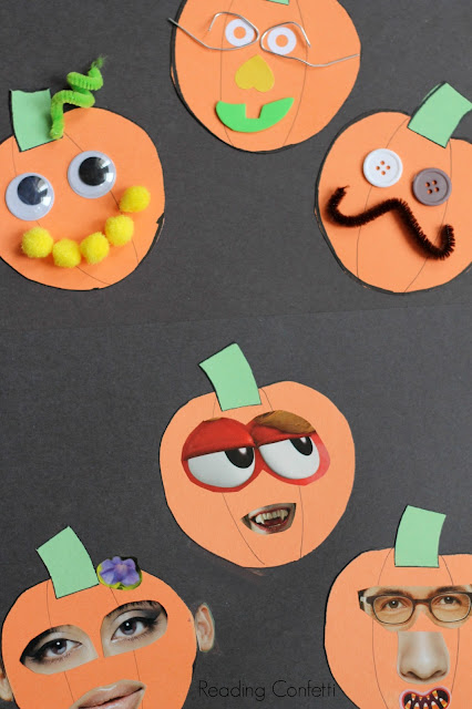 Easy jack o' lantern collage craft for preschoolers