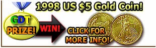 Win 1998 US $5 Gold Coin - Geo Detecting Treasure