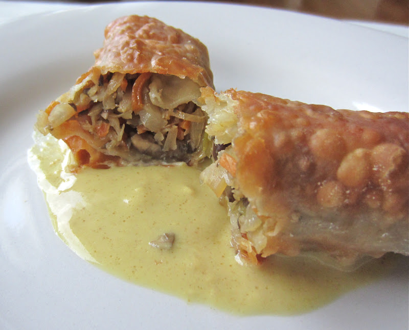 Little Mommy, Big Appetite Meatless Meal Wild Mushroom Egg Rolls with