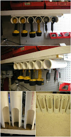 Power tool holder with PVC pipe :: OrganizingMadeFun.com