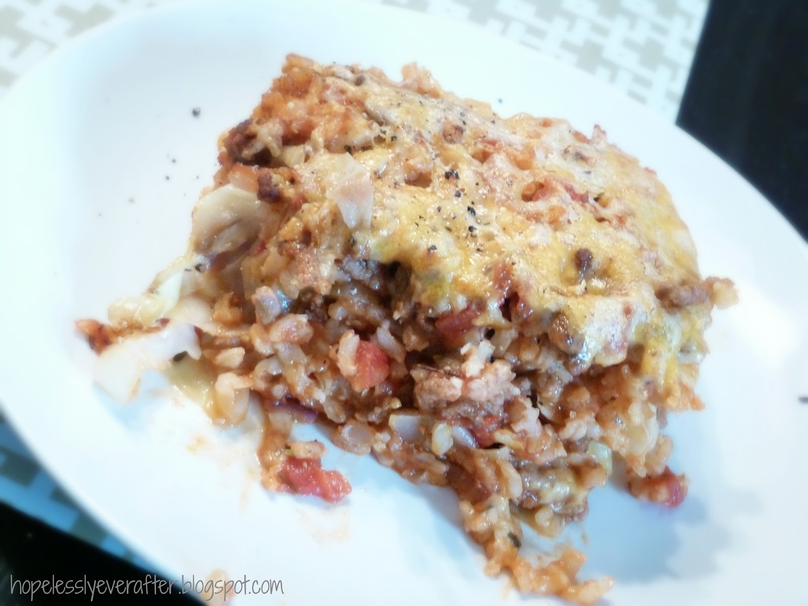 Hopelessly Ever After Stuffed Cabbage Casserole (the healthy version)