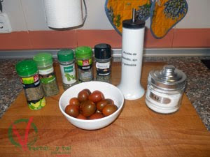 Ingredientes tomates mini-kumato deshidratados.