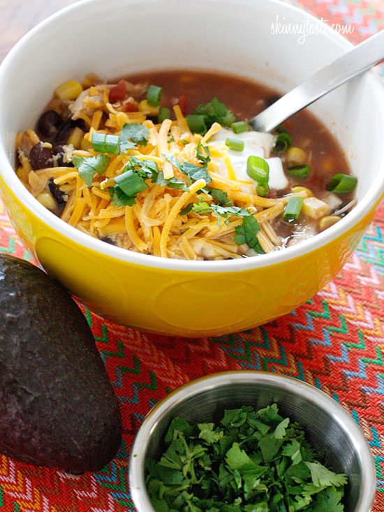 CrockPot Chicken Enchilada Soup from Skinnytaste Slow Cooker or