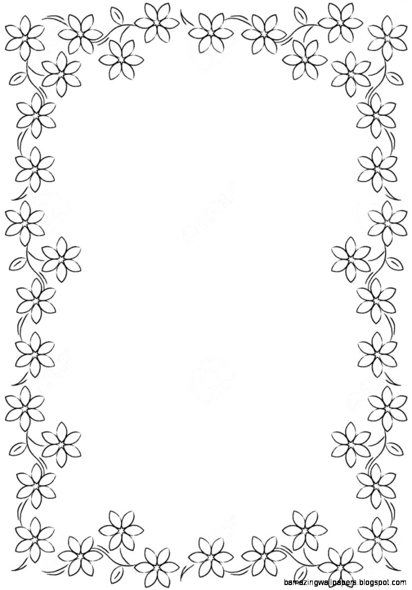 Flower Border Background Black White Stock Photo Picture And Flower Border Background Black White Stock Photo Picture And