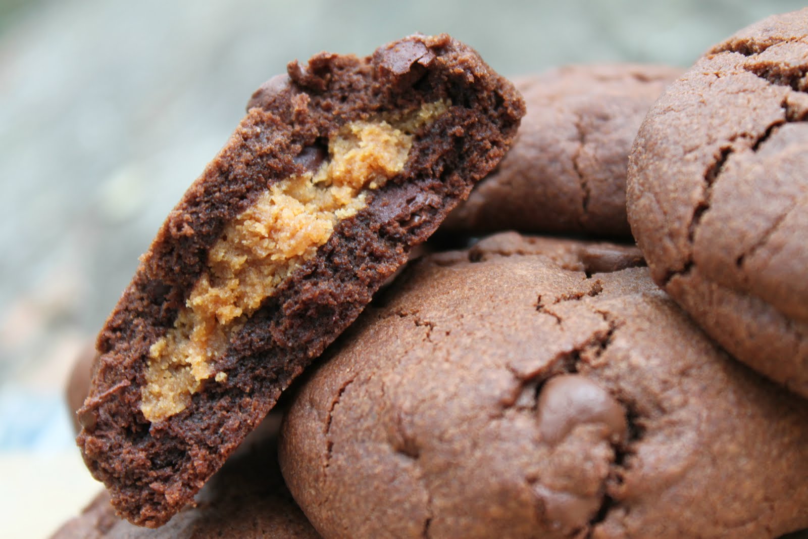 My View From The Avenue Peanut Butter Stuffed Chocolate Fudge Cookies